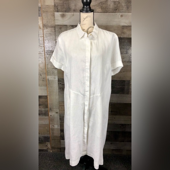 J. Jill Dresses & Skirts - J. Jill White Linen Shirt Dress